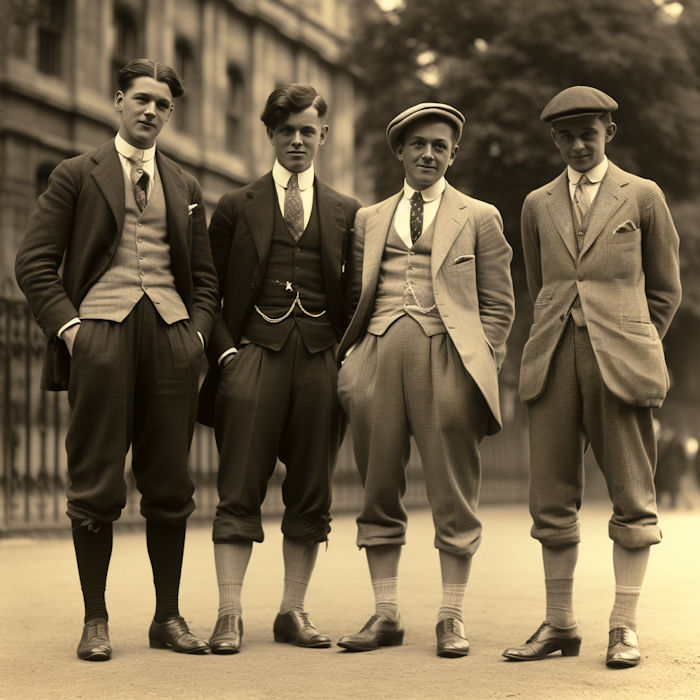 Men wearing plus fours