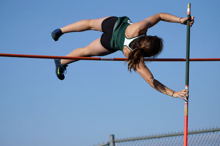 Woman Pole Vaulting