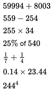 Four Gone Calculations